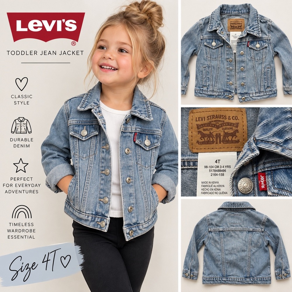 Levis Toddler Jean Jacket 4T Light Wash Denim Trucker Classic 2164-L58 Blue